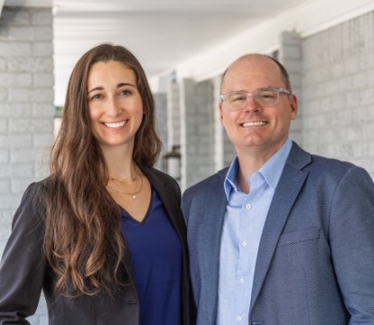 smiling Dr. Erin Leppek  &  Dr. Shawn Van de Vyver